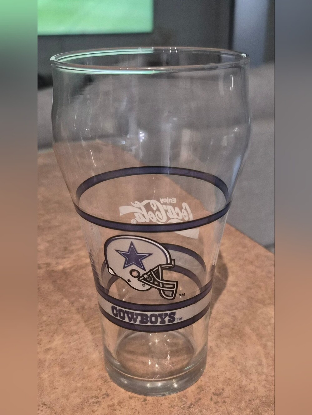 Dallas Cowboys Glass  Team Logo Blue Accent
